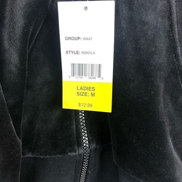 NWT PBX Basics Black Zipper Hoodie Size Medium - Picture 5 of 7